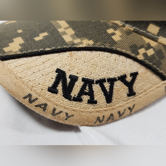United States Navy Triple Logo Adult Hat Cap Adjustable Hook & Loop Digital Camo - Picture 4 of 12
